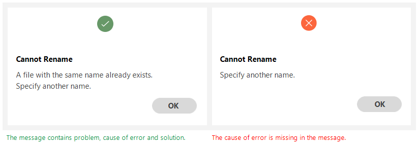 helpful error message
