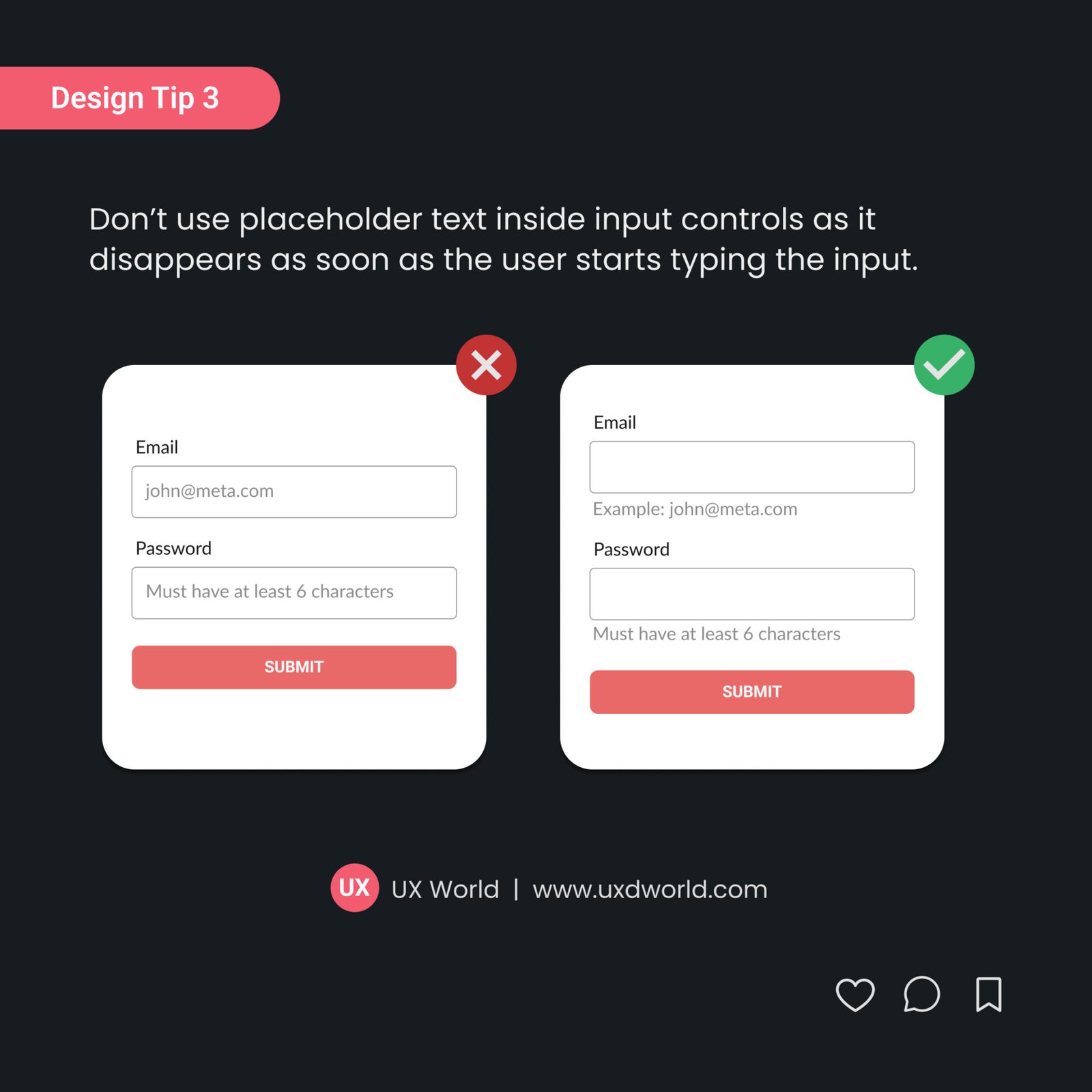 Design Tip #3 - Don't Use Placeholder Text in Controls