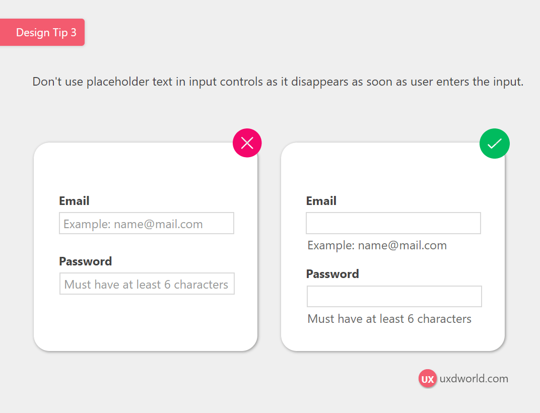 design tip placeholder text in input controls