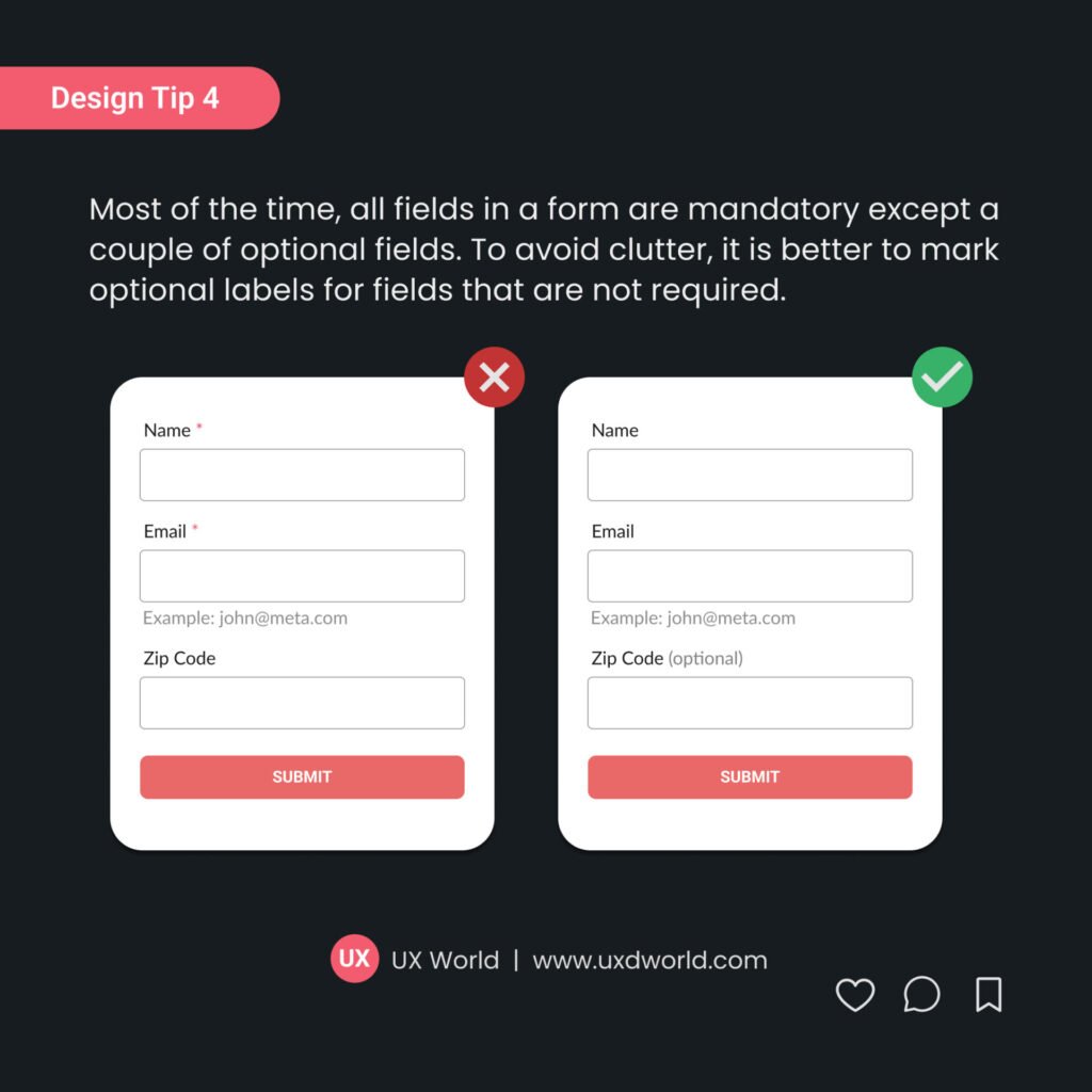 Design Tip 4: Mark optional fields only