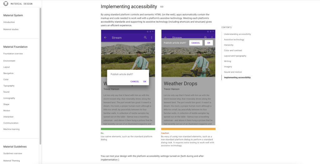 Accessibility Guidelines by Google