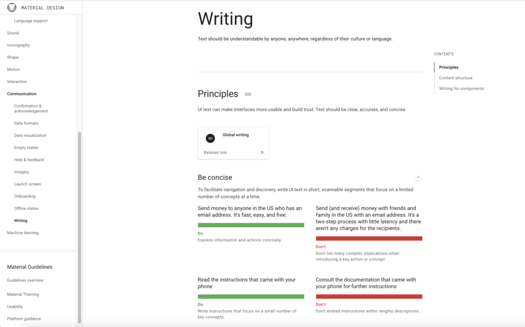 Writing Guidelines Google Material