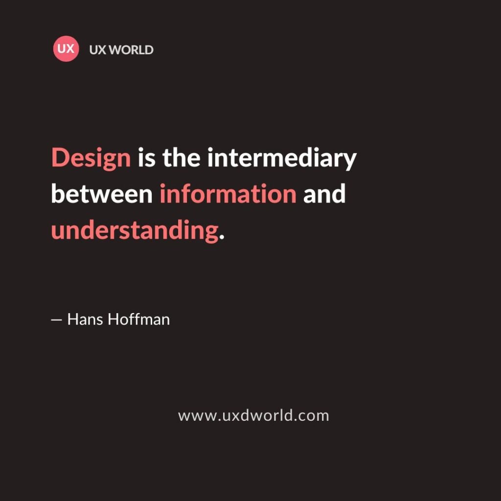 UX Quote - Design is the intermediary between information and understanding