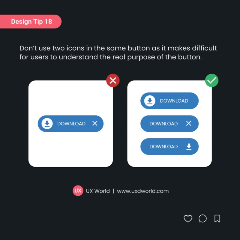 Design Tip 18 - Dont use two icons in the same button