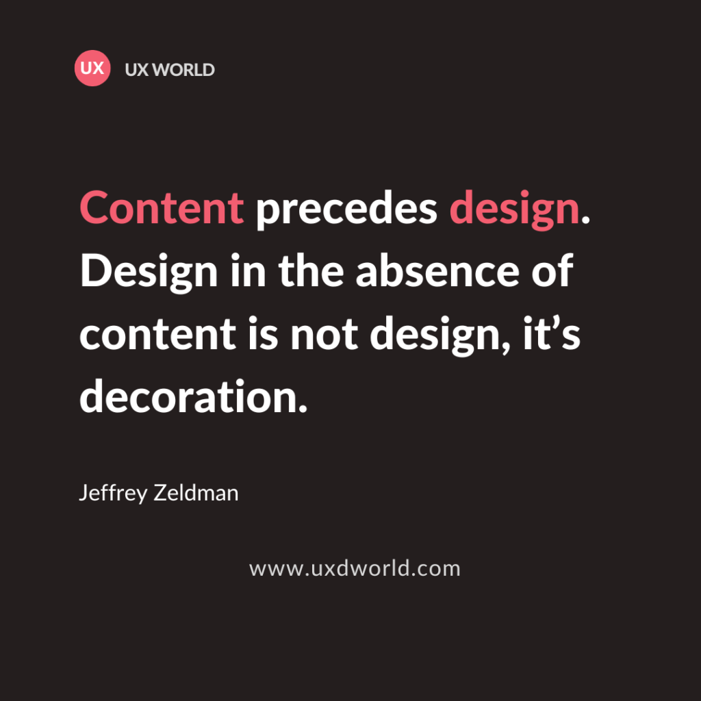 content precedes design