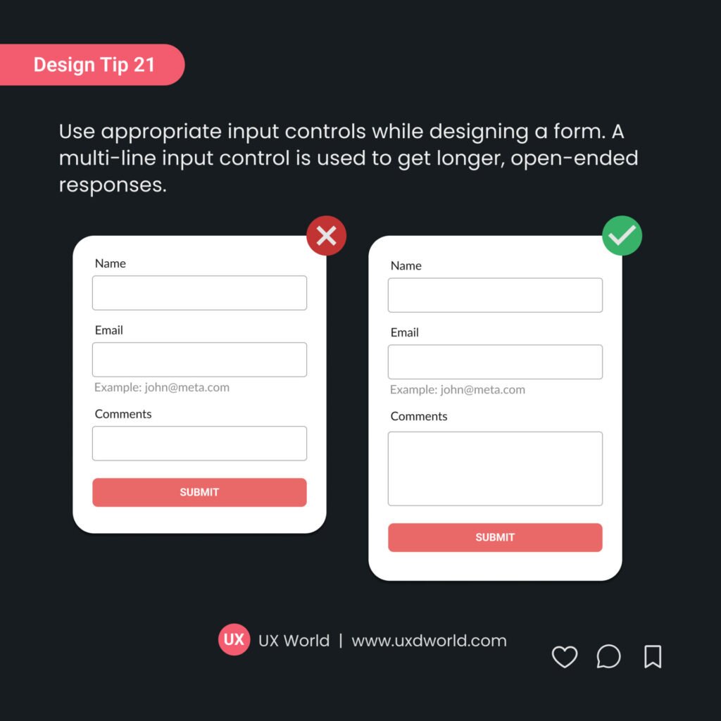 Design Tip - Use appropriate input controls