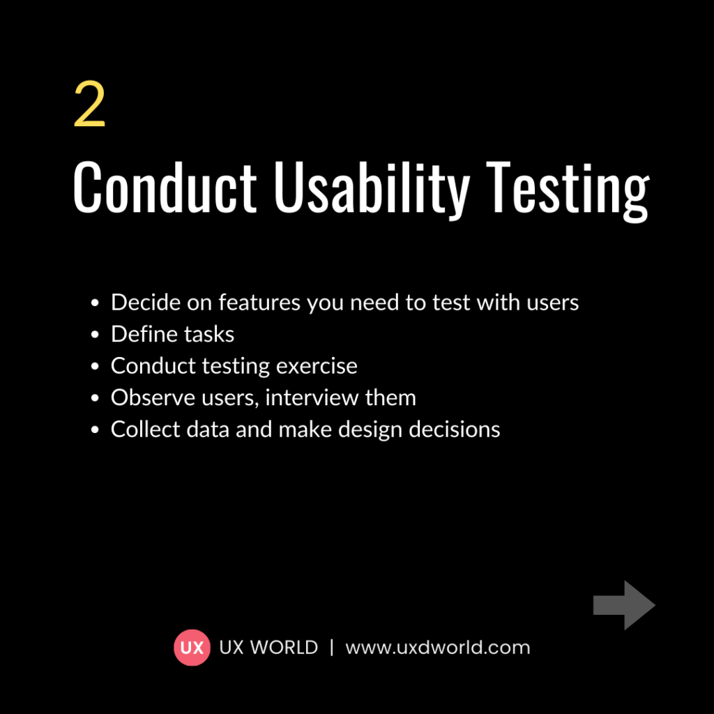 5 Steps to Conduct UX Redesign - Conduct usability testing