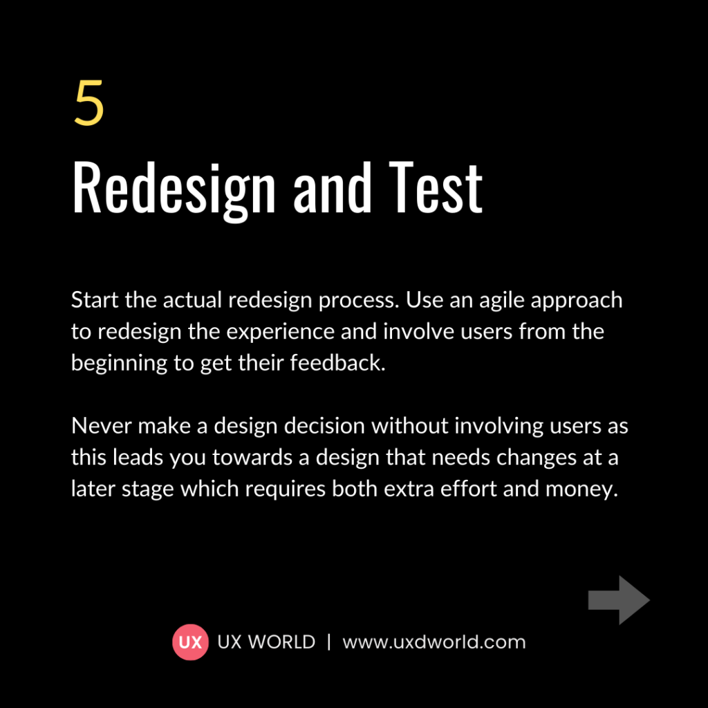 5 Steps to Conduct UX Redesign - Redesign and Test