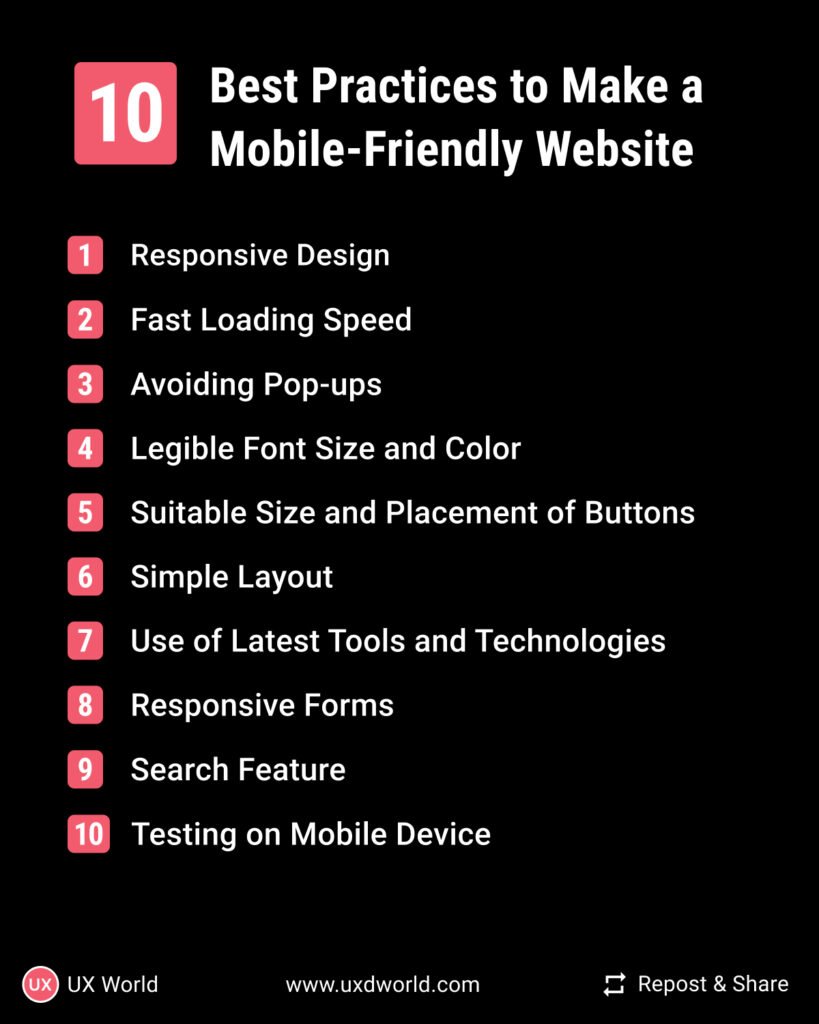 10 Best Practices to Make a Mobile-Friendly Website_by UX World