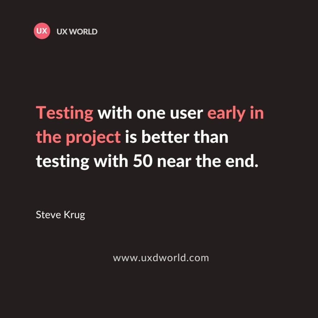 Perform early user testing of your design - UX Quotes