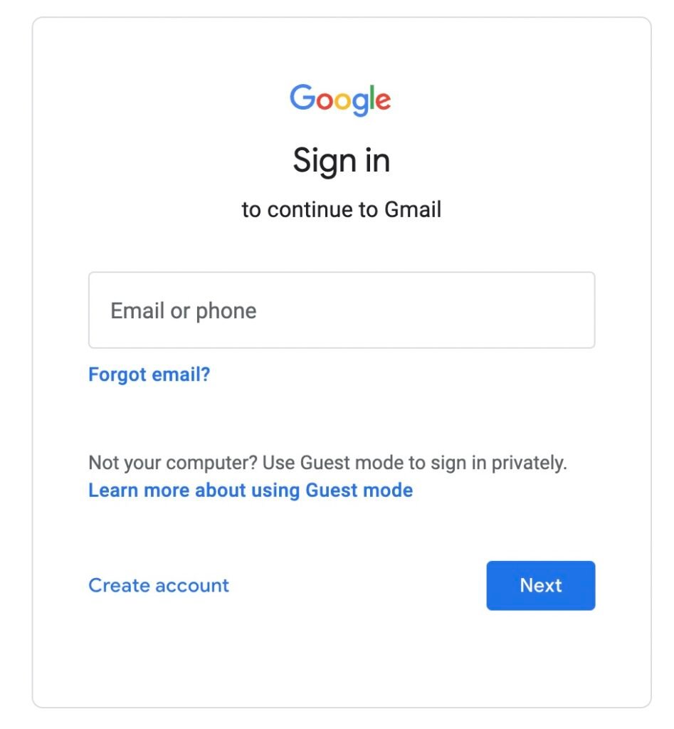 Gmail Sign In Button enabled