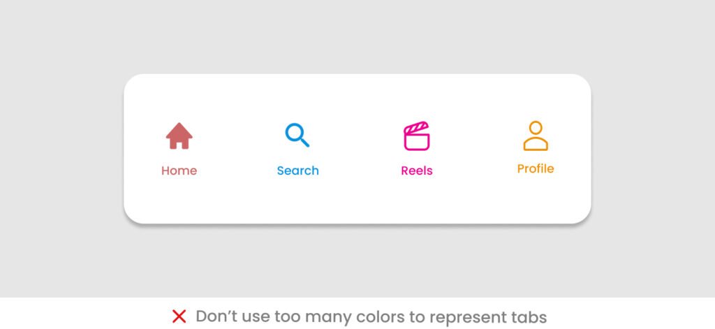 Dont use too many colors in icons
