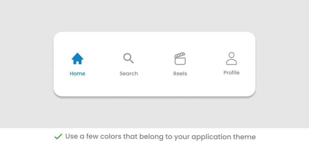 Use a few colors in tab icons