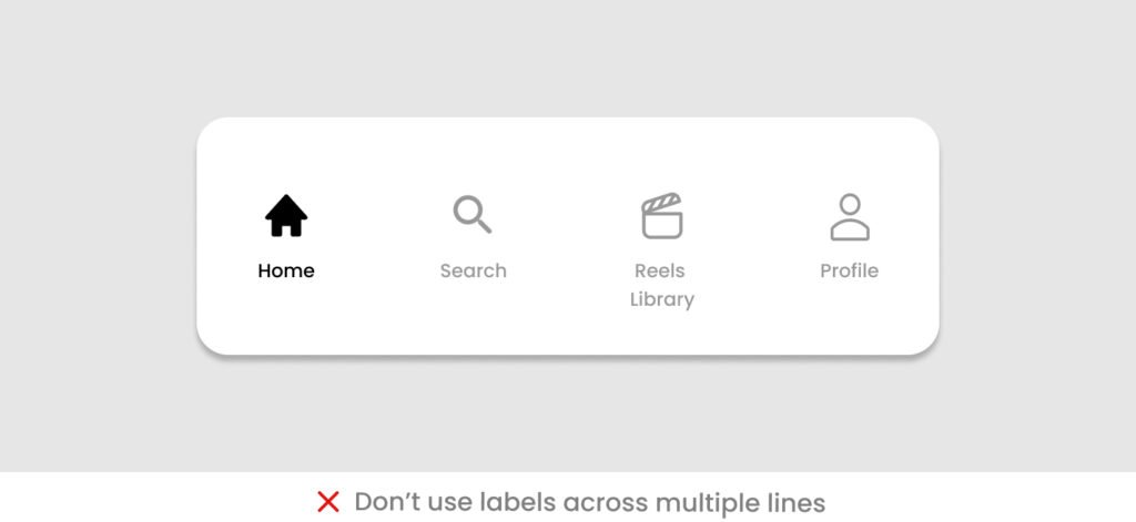 Multiple line labels in bottom tab bar