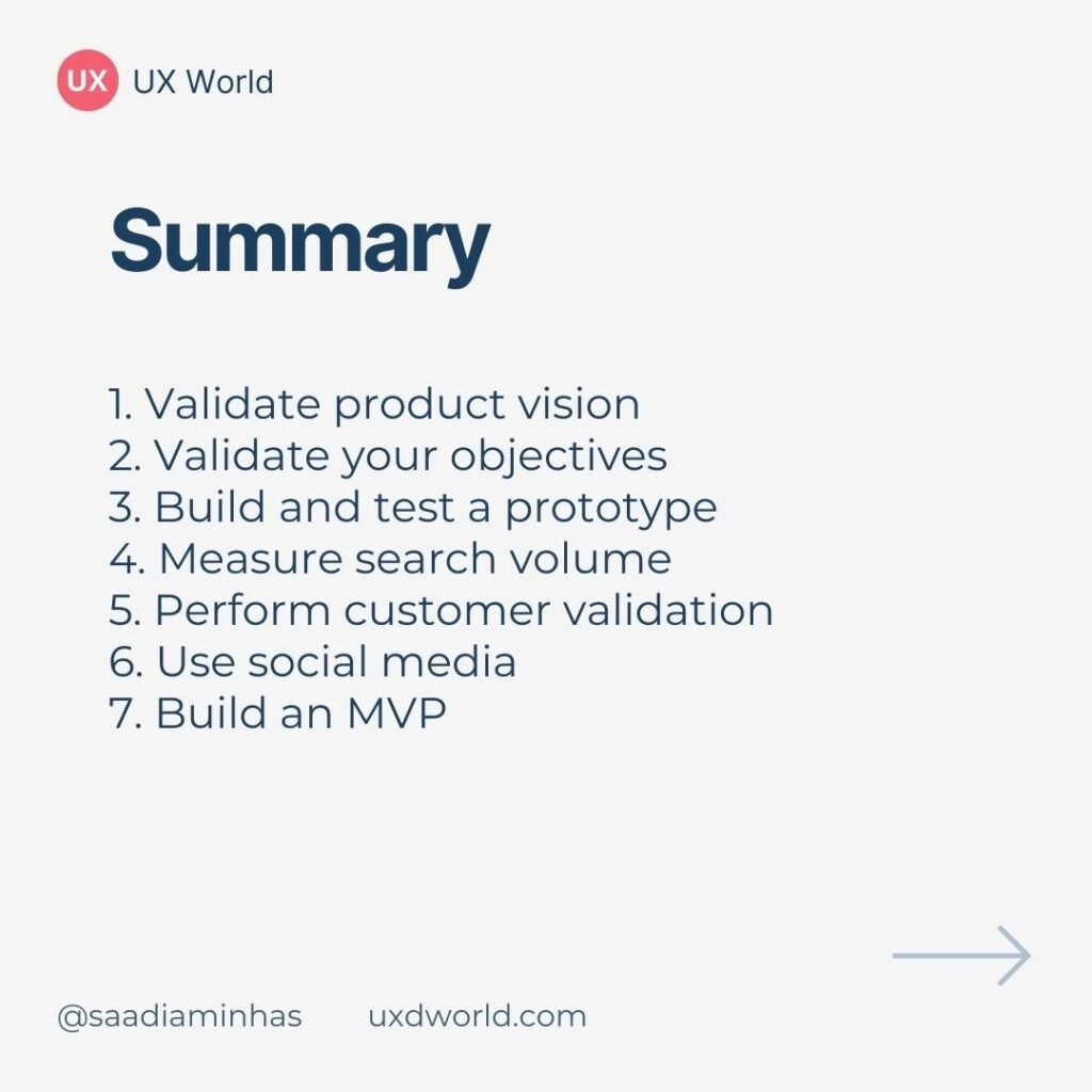 Summary of product idea validation