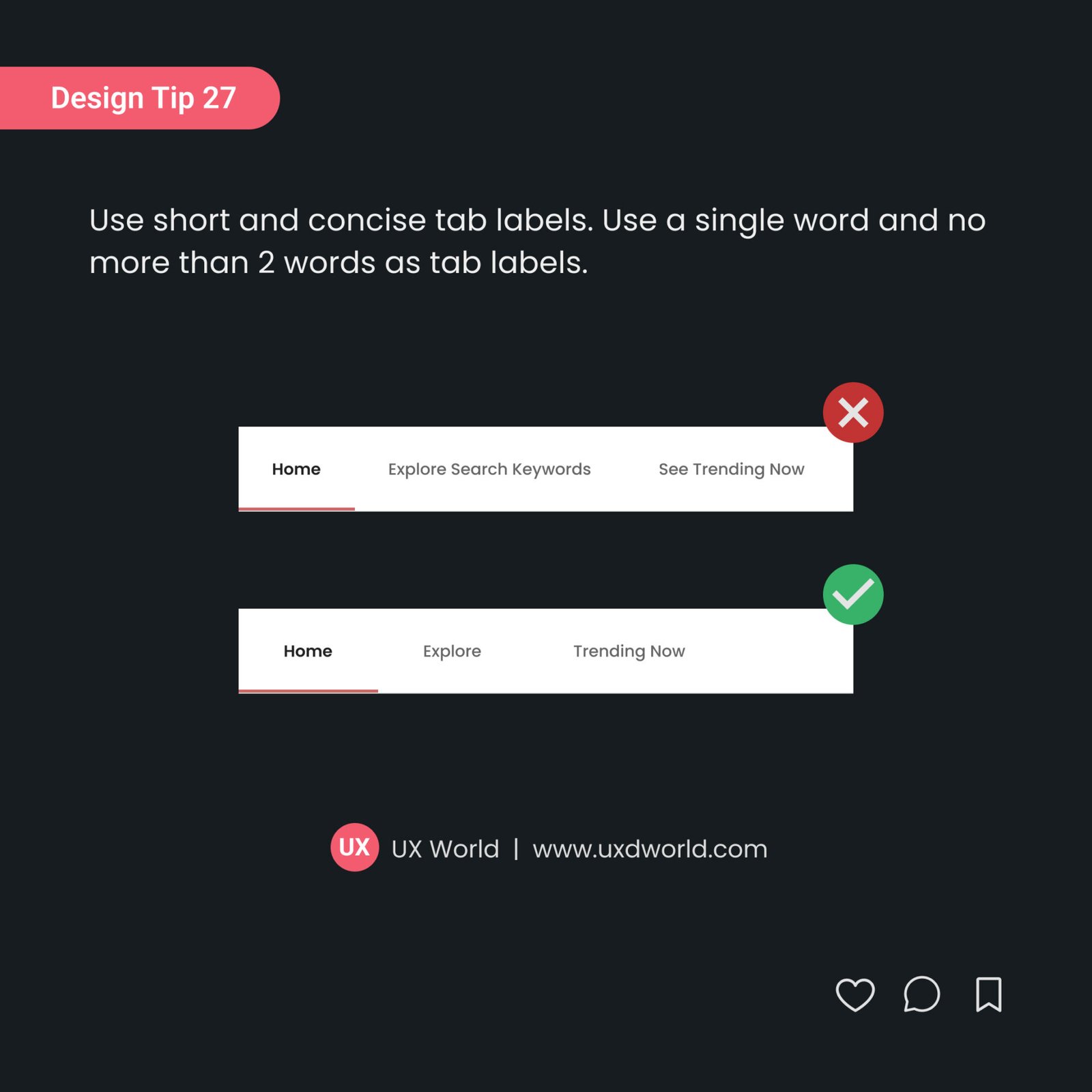 Design Tip#27 – Use Short Tab Labels - UX Design World