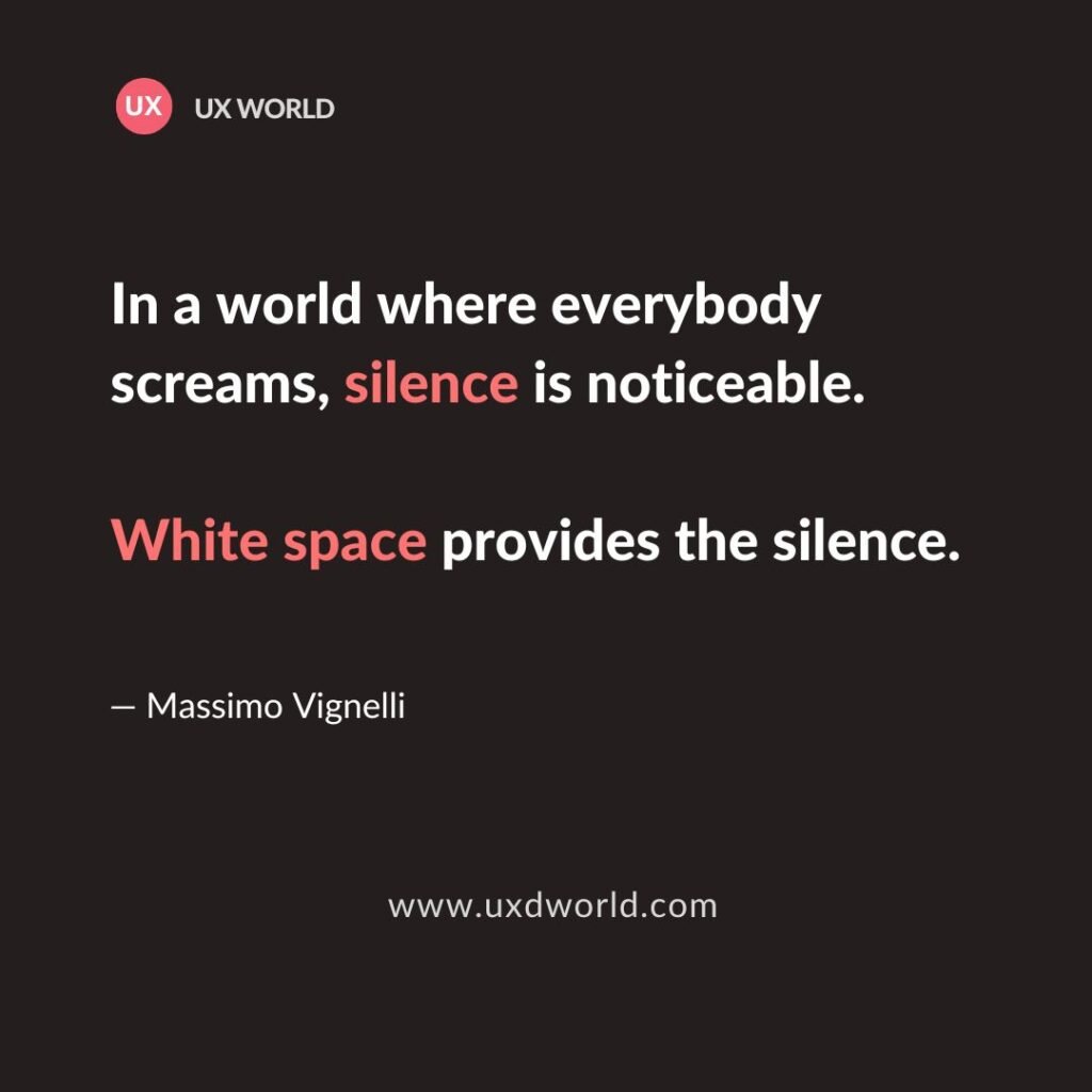 Whitespace in UX design - UX Quotes