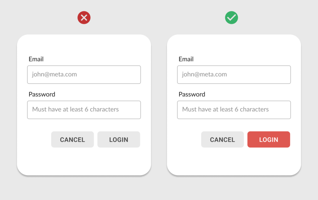 Differentiate primary and secondary buttons 1