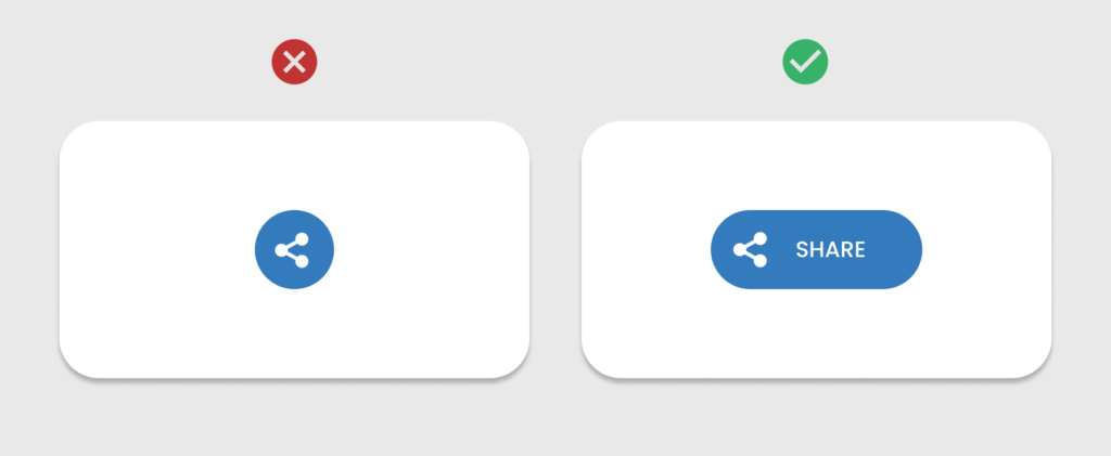 Use labels with icons