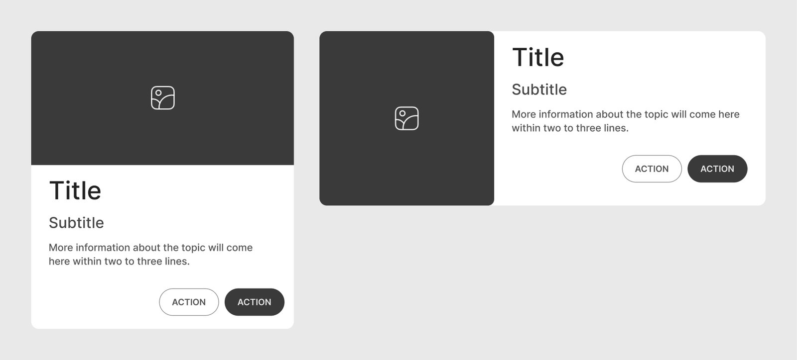 Horizontal and vertical layouts of a card