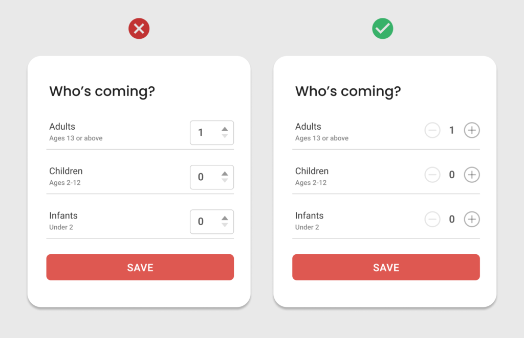 Form design - use mobile native controls