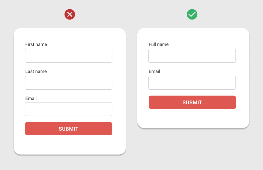 Form design - remove extra fields