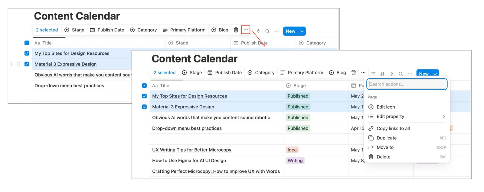 Notion Bulk Actions