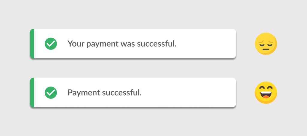 Payment successful message