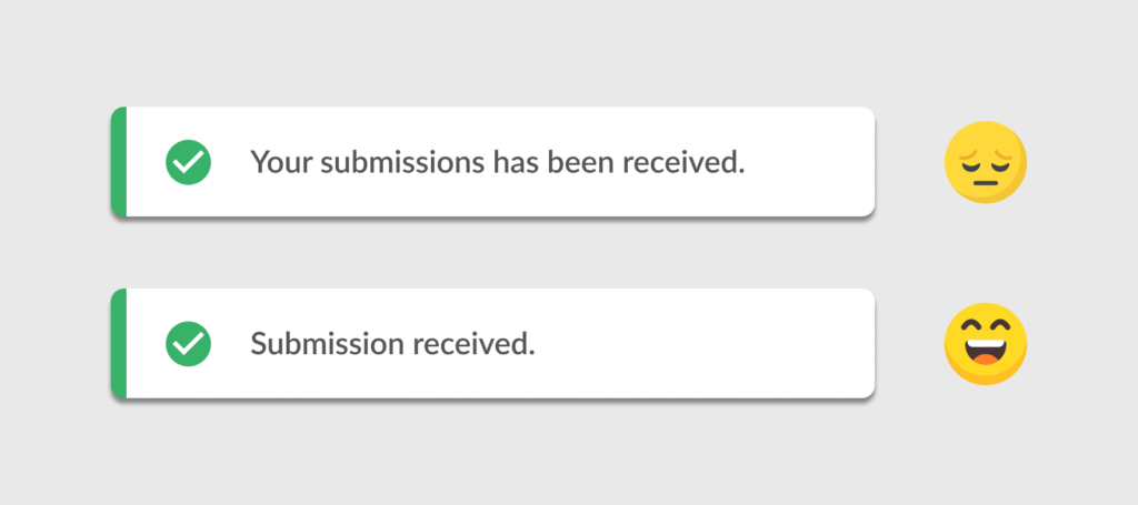 Submission received message