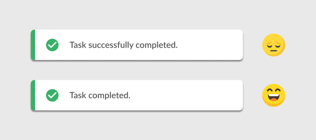 Task completed message