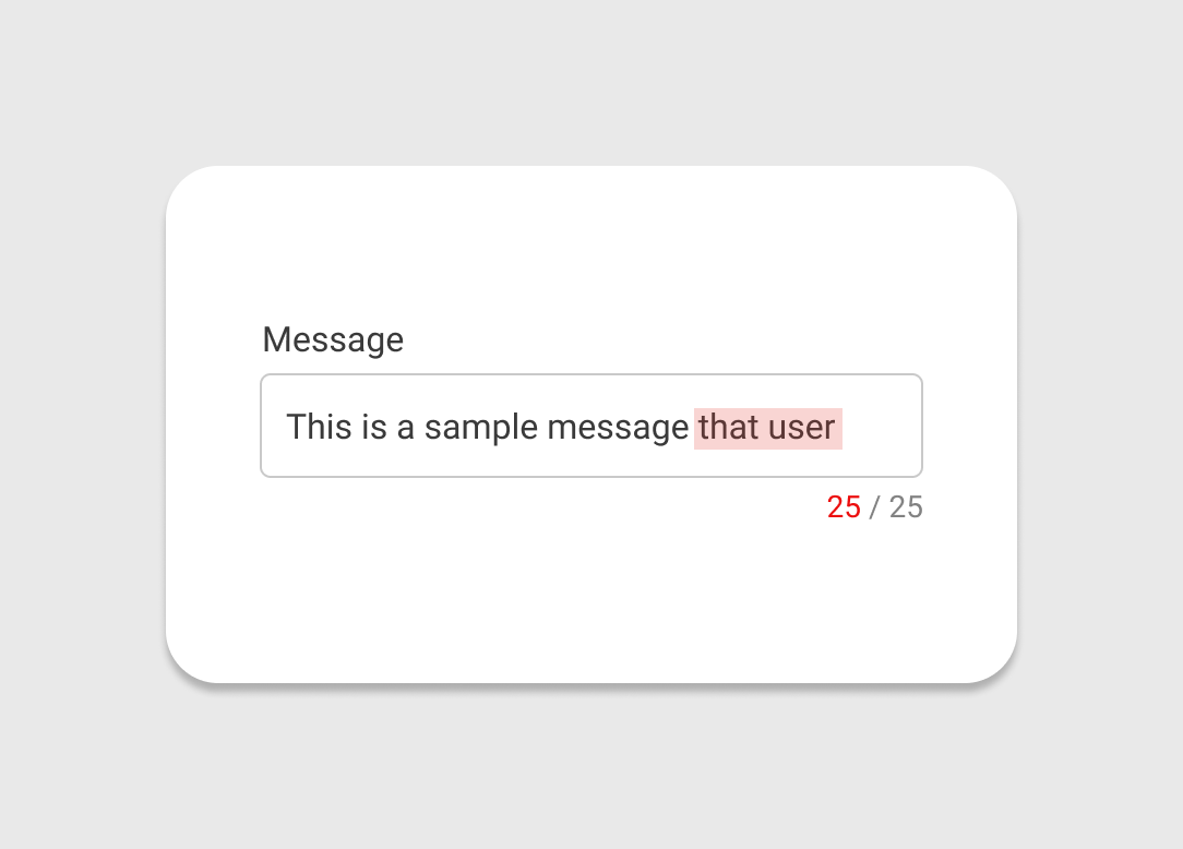 text input control length limit 2