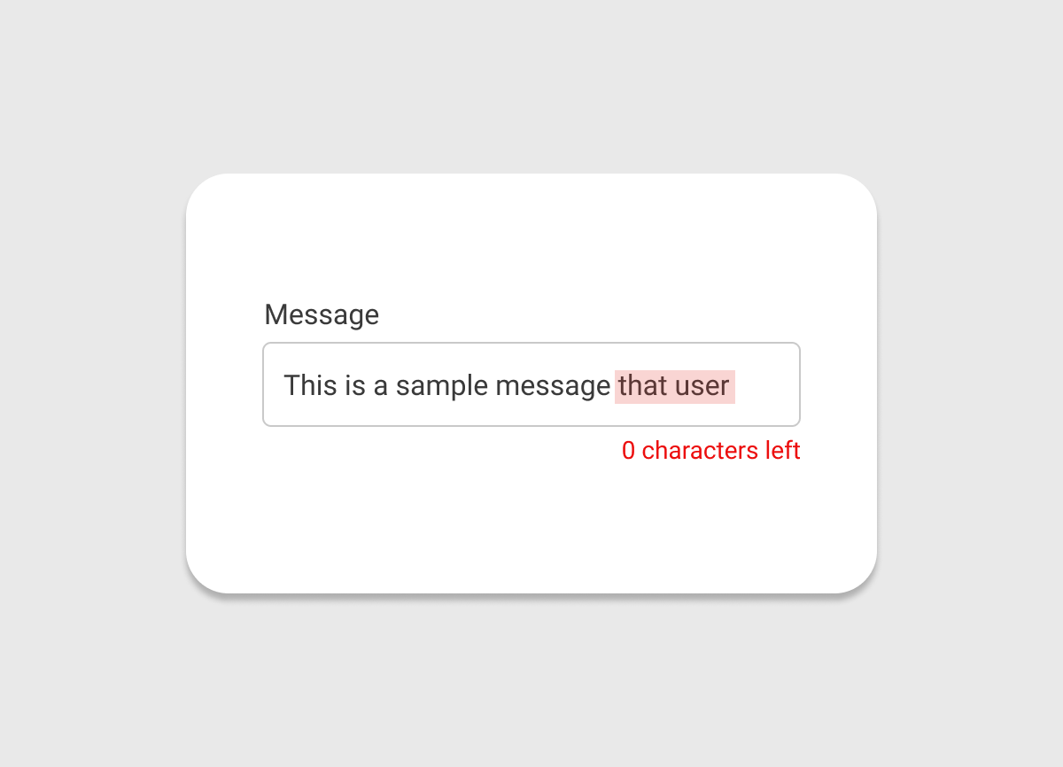 text input control length limit